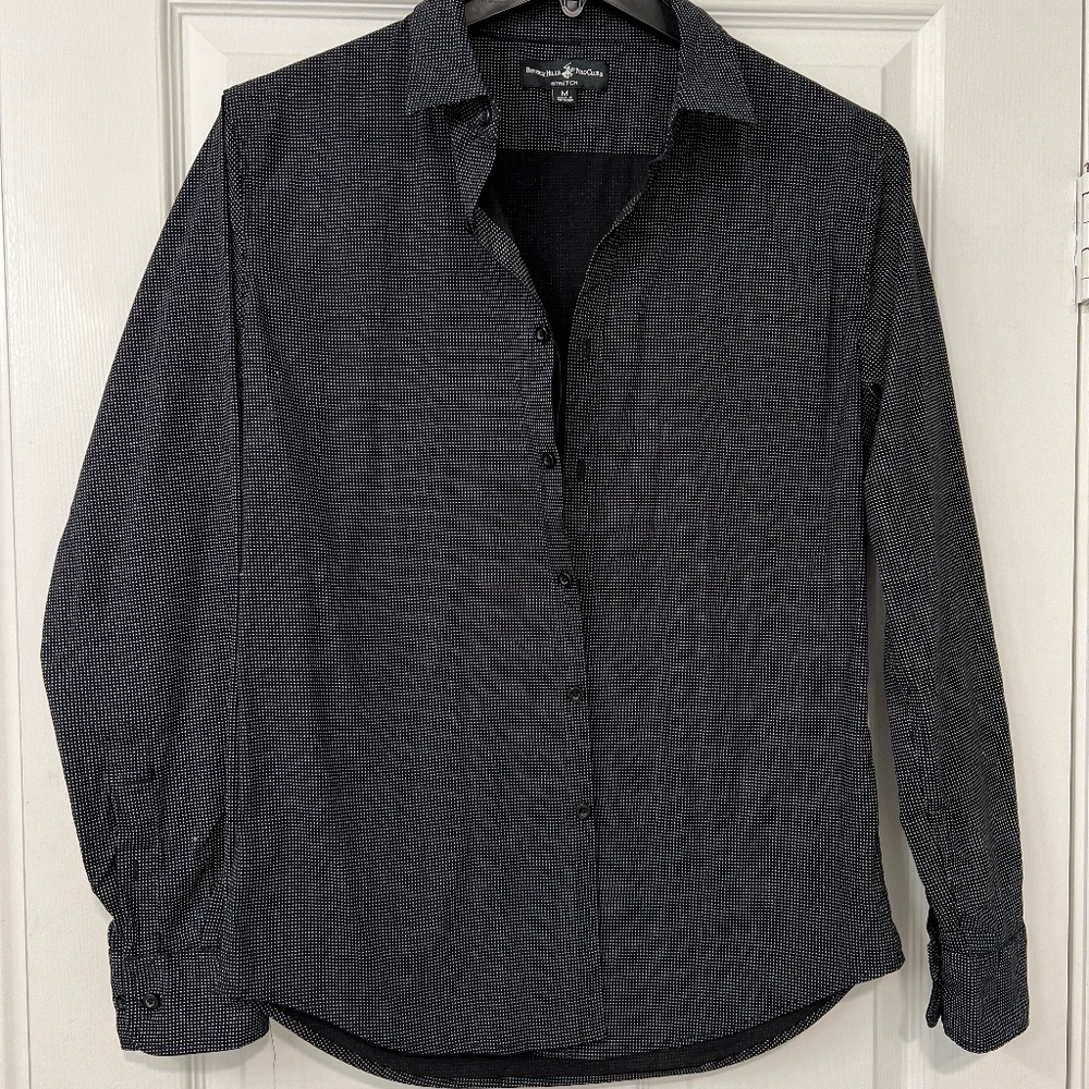 Men’s Sz M Beverly Hills Polo Club Stretch Button Down shirt